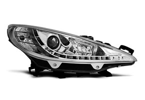 Koplampen geschikt voor PEUGEOT 207 05.2006-06.2012 - DRL - chroom