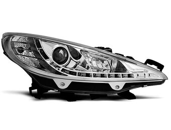 Koplampen PEUGEOT 207 05.2006-06.2012 - DRL - chroom
