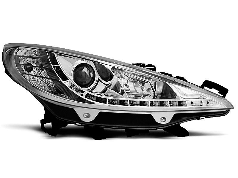 Koplampen PEUGEOT 207 05.2006-06.2012 - DRL - chroom