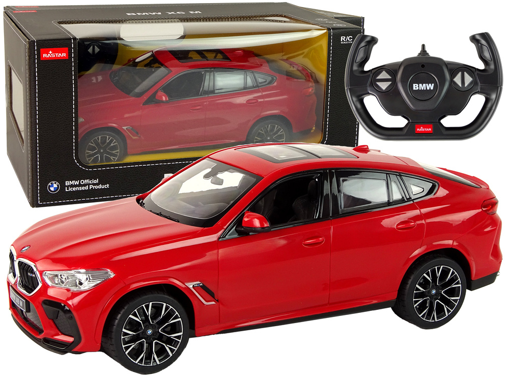 Bestuurbare auto - RC - BMW X6 M - 35x13x14cm - 1:14 - rood