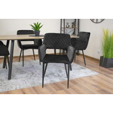 Velvet eetkamerstoel AMALFI - met armleuning - 2 stuks - zwart