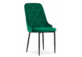 Velvet eetkamerstoel CAPRI - met knopen - set van 2 - groen