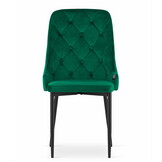 Velvet eetkamerstoel CAPRI - met knopen - set van 2 - groen