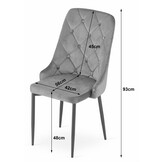 Velvet eetkamerstoel CAPRI - met knopen - set van 2 - groen