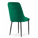 Velvet eetkamerstoel CAPRI - met knopen - set van 2 - groen