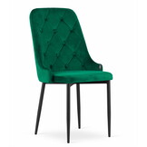 Velvet eetkamerstoel CAPRI - met knopen - set van 2 - groen