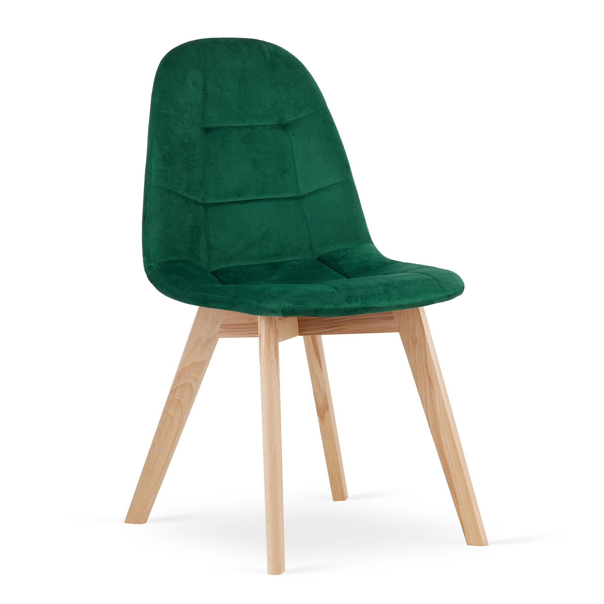 Velvet eetkamerstoel BORA - set van 2 eettafel stoelen - groen