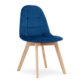 Velvet eetkamerstoel BORA - set van 2 eettafel stoelen - blauw