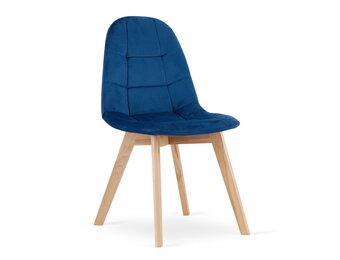 Velvet eetkamerstoel BORA - set van 2 eettafel stoelen - blauw