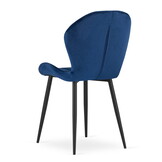 Velvet eetkamerstoel TERNI - set van 3 eetstoelen - blauw