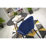 Velvet eetkamerstoel TERNI - set van 3 eetstoelen - blauw