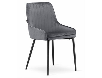 Velvet eetkamerstoel MONZA - set van 3 kuipstoelen - grijs