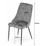 Velvet eetkamerstoel IMOLA - set van 2 eettafel stoelen - groen