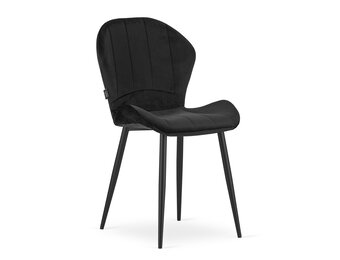 Velvet eetkamerstoel TERNI - set van 2 eetstoelen - zwart