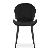 Velvet eetkamerstoel TERNI - set van 2 eetstoelen - zwart
