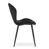 Velvet eetkamerstoel TERNI - set van 2 eetstoelen - zwart