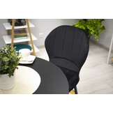 Velvet eetkamerstoel TERNI - set van 2 eetstoelen - zwart