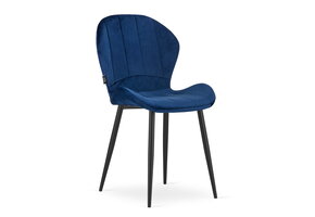Velvet eetkamerstoel TERNI - set van 2 eetstoelen - blauw