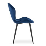 Velvet eetkamerstoel TERNI - set van 2 eetstoelen - blauw