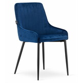 Velvet eetkamerstoel MONZA - set van 2 kuipstoelen - blauw