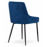 Velvet eetkamerstoel MONZA - set van 2 kuipstoelen - blauw