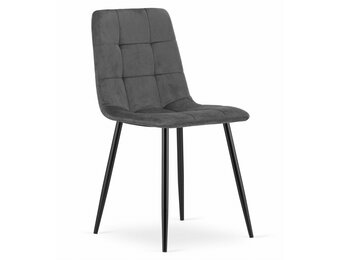 Velvet eetkamerstoel KARA - set van 2 eettafel stoelen - grijs