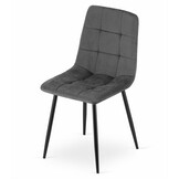 Velvet eetkamerstoel KARA - set van 2 eettafel stoelen - grijs