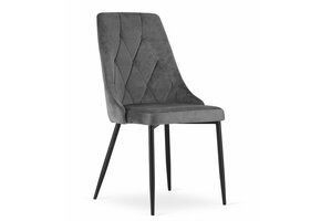 Velvet eetkamerstoel IMOLA - set van 3 eettafel stoelen - grijs