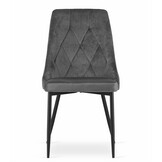 Velvet eetkamerstoel IMOLA - set van 3 eettafel stoelen - grijs
