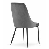 Velvet eetkamerstoel IMOLA - set van 3 eettafel stoelen - grijs