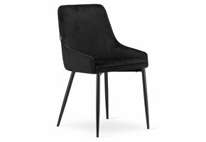 Velvet eetkamerstoel MONZA - set van 3 kuipstoelen - zwart