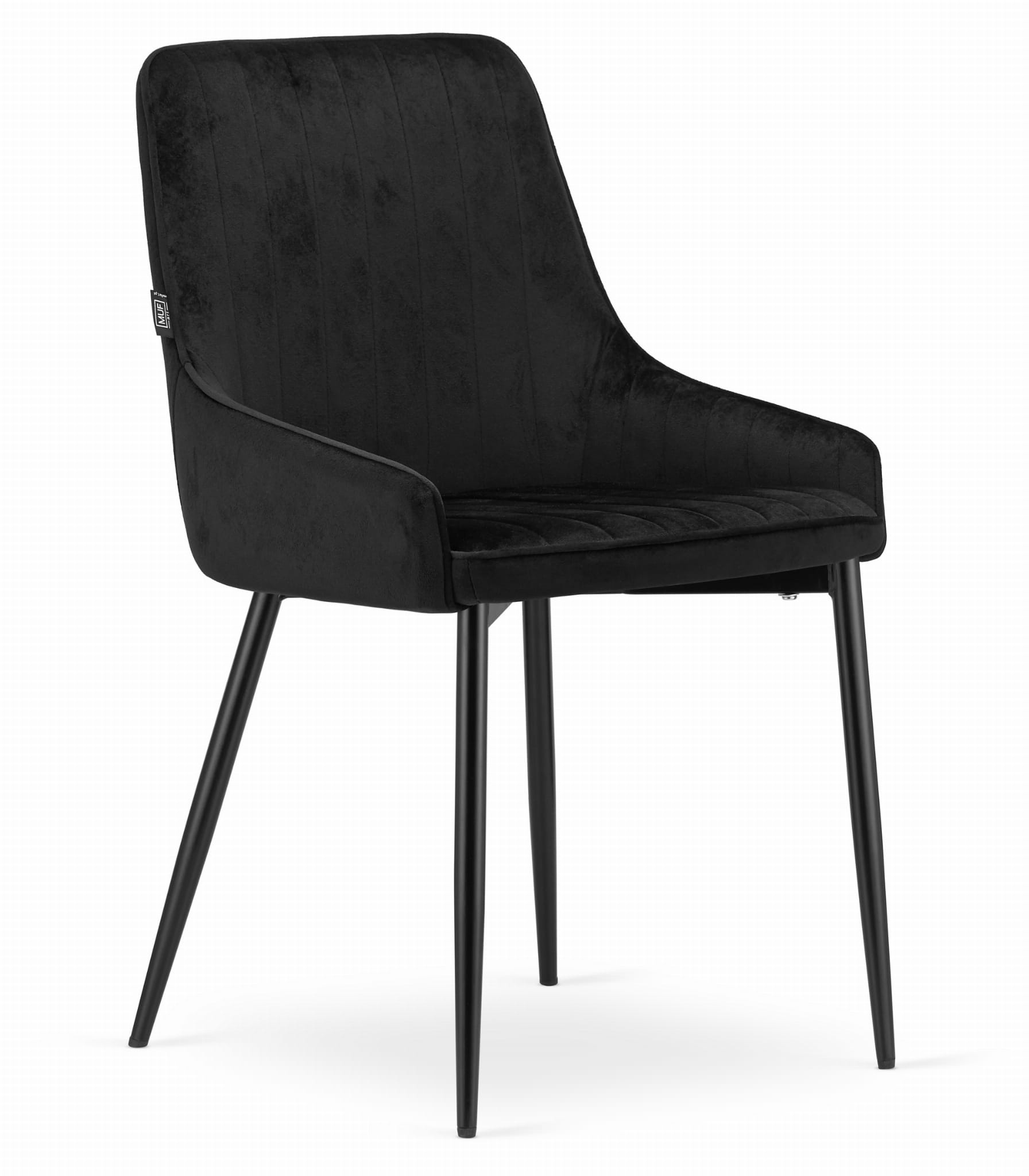 Velvet eetkamerstoel MONZA - set van 3 kuipstoelen - zwart