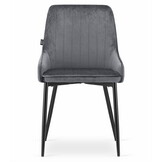 Velvet eetkamerstoel MONZA - set van 2 kuipstoelen - grijs