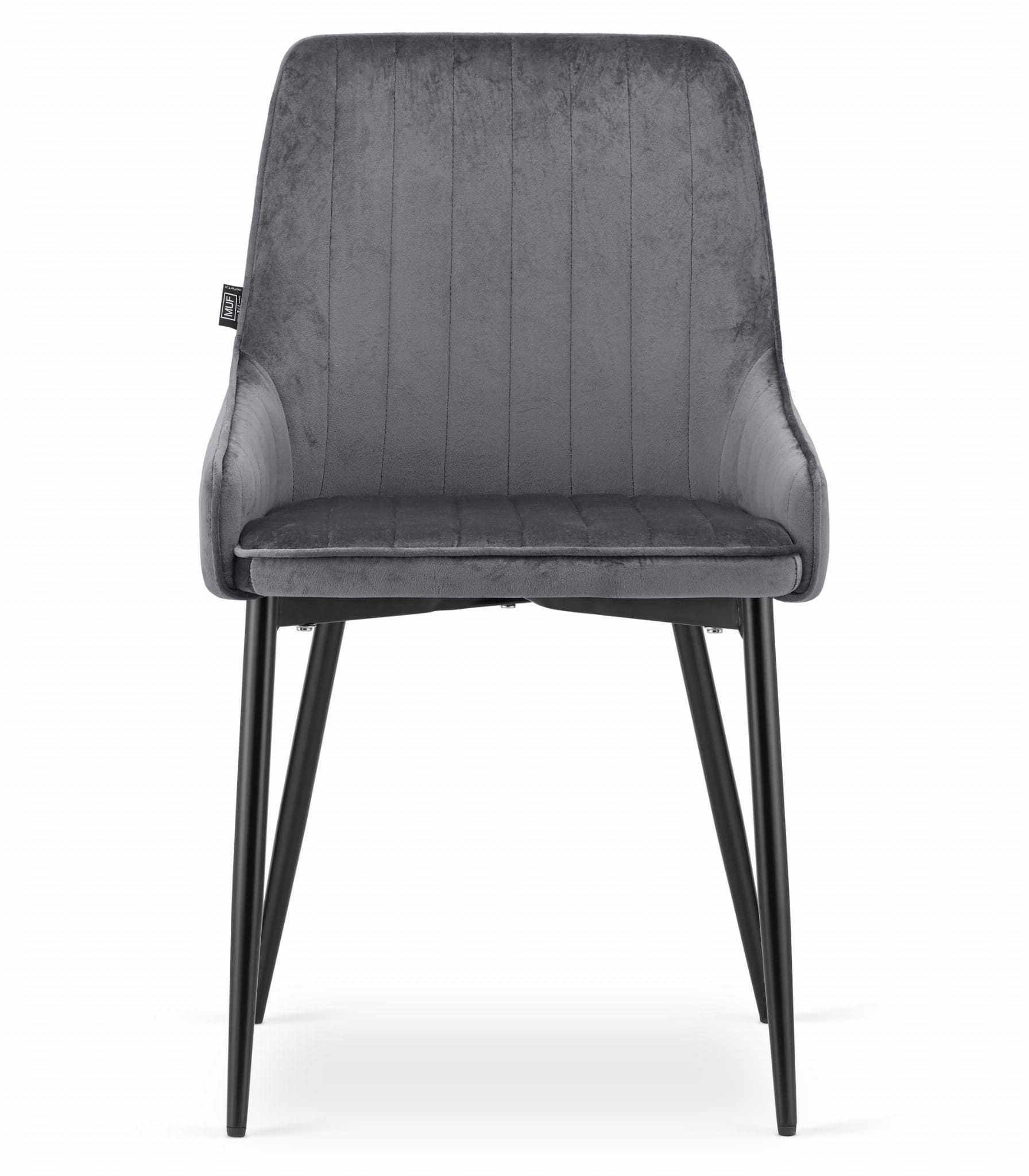 Velvet eetkamerstoel MONZA - set van 2 kuipstoelen - grijs