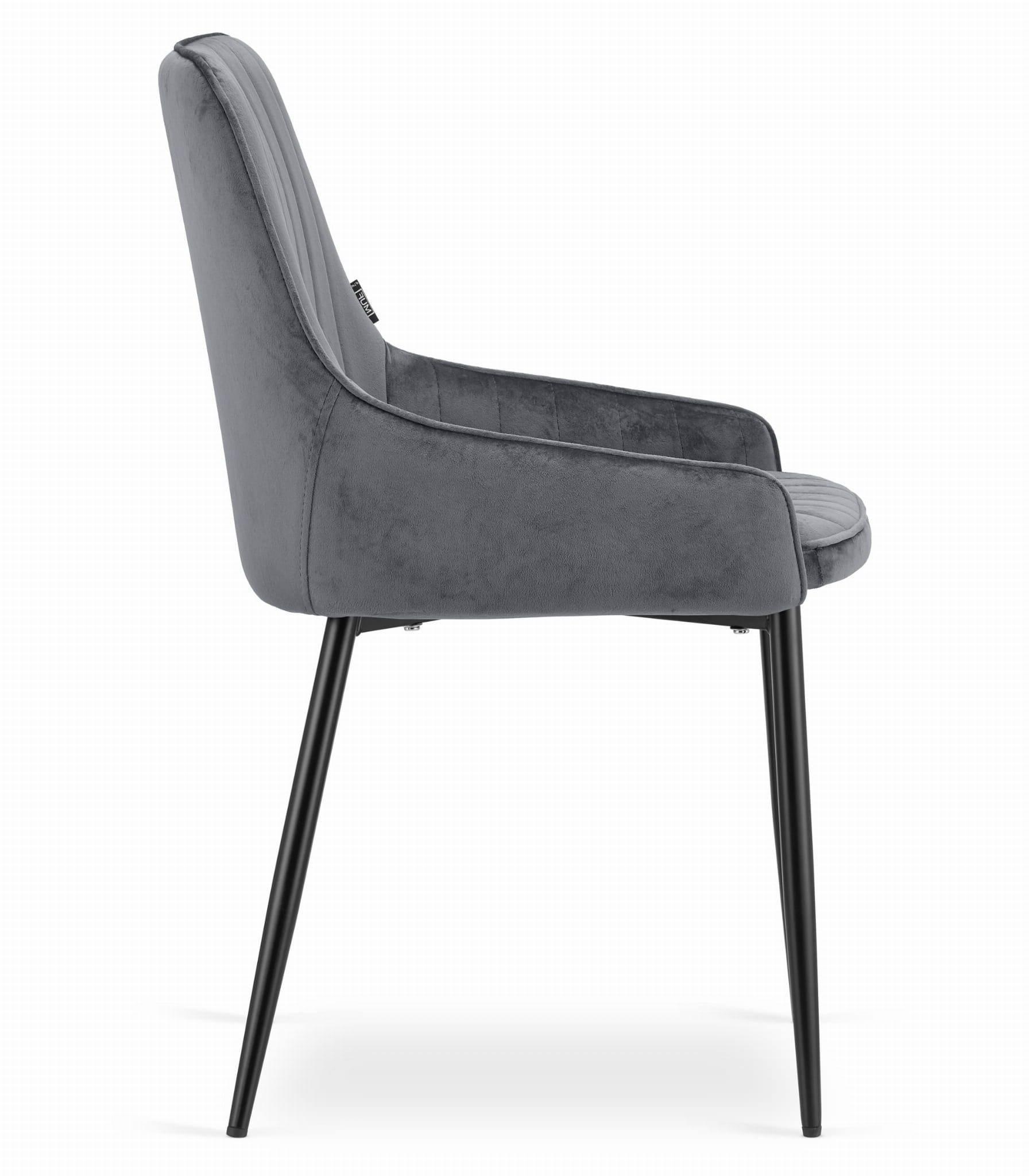 Velvet eetkamerstoel MONZA - set van 2 kuipstoelen - grijs