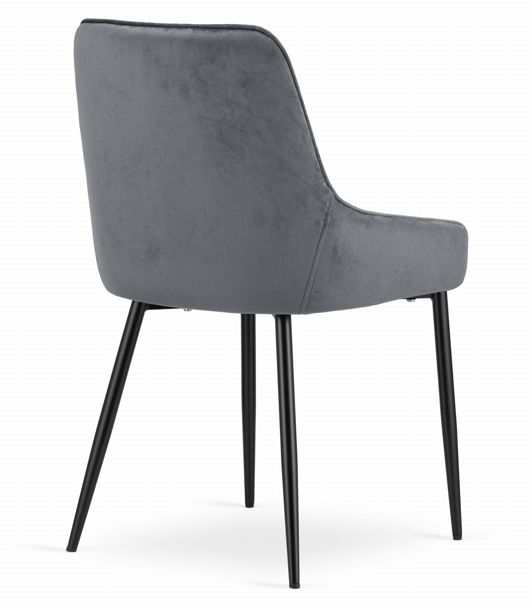 Velvet eetkamerstoel MONZA - set van 2 kuipstoelen - grijs