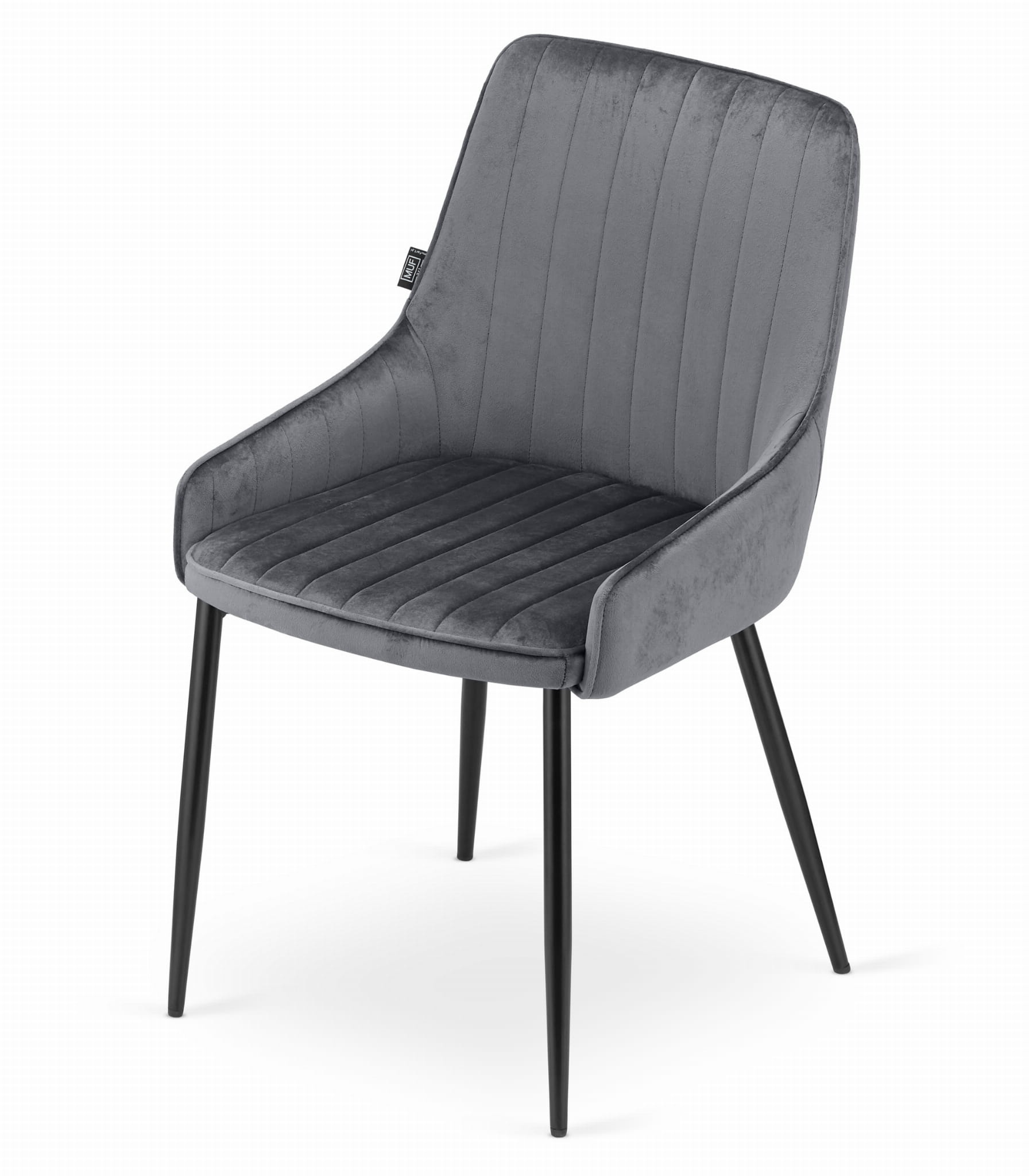 Velvet eetkamerstoel MONZA - set van 2 kuipstoelen - grijs