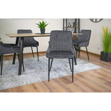 Velvet eetkamerstoel MONZA - set van 2 kuipstoelen - grijs
