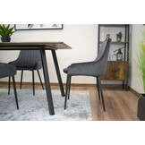 Velvet eetkamerstoel MONZA - set van 2 kuipstoelen - grijs