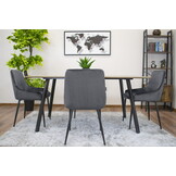 Velvet eetkamerstoel MONZA - set van 2 kuipstoelen - grijs