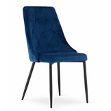 Velvet eetkamerstoel IMOLA - set van 2 eettafel stoelen - blauw