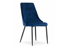 Velvet eetkamerstoel IMOLA - set van 2 eettafel stoelen - blauw