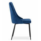 Velvet eetkamerstoel IMOLA - set van 2 - marineblauw