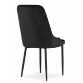 Velvet eetkamerstoel CAPRI - met knopen - set van 2 - zwart