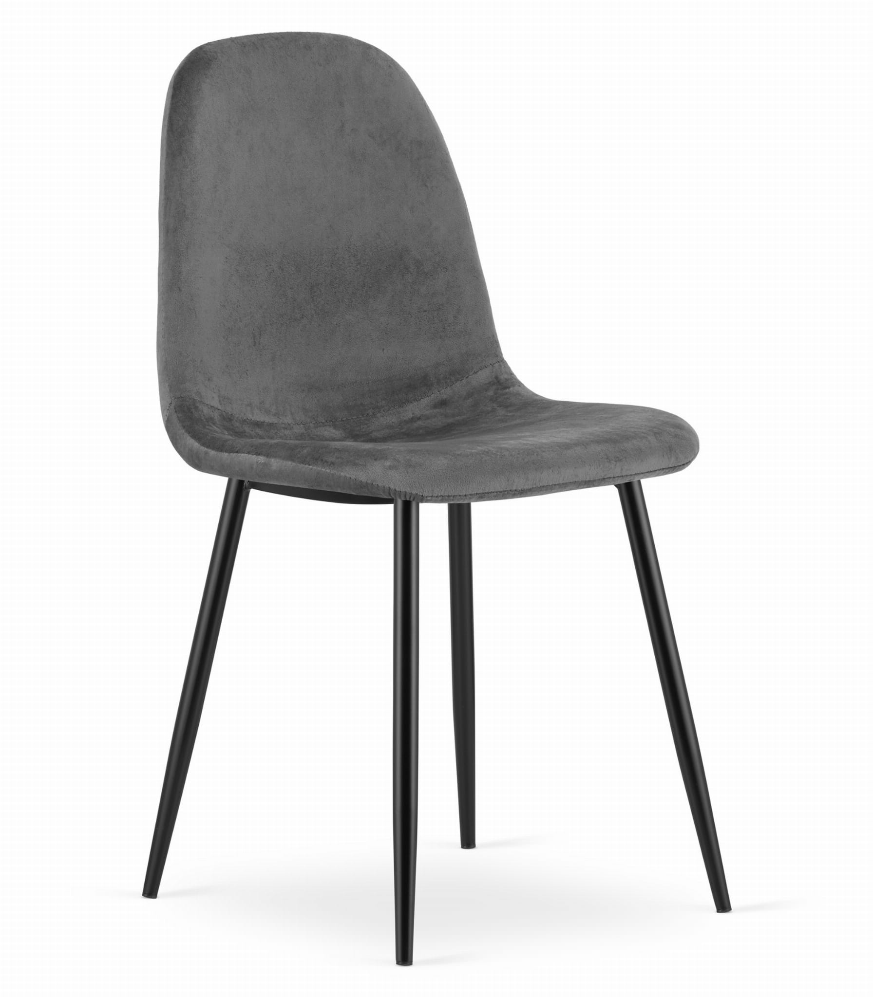 Velvet eetkamerstoel COMO - set van 2 eettafel stoelen - grijs