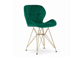Velvet eetkamerstoel NEST - set van 2 - groen, goud