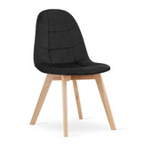 Velvet eetkamerstoel BORA - set van 2 eettafel stoelen - zwart
