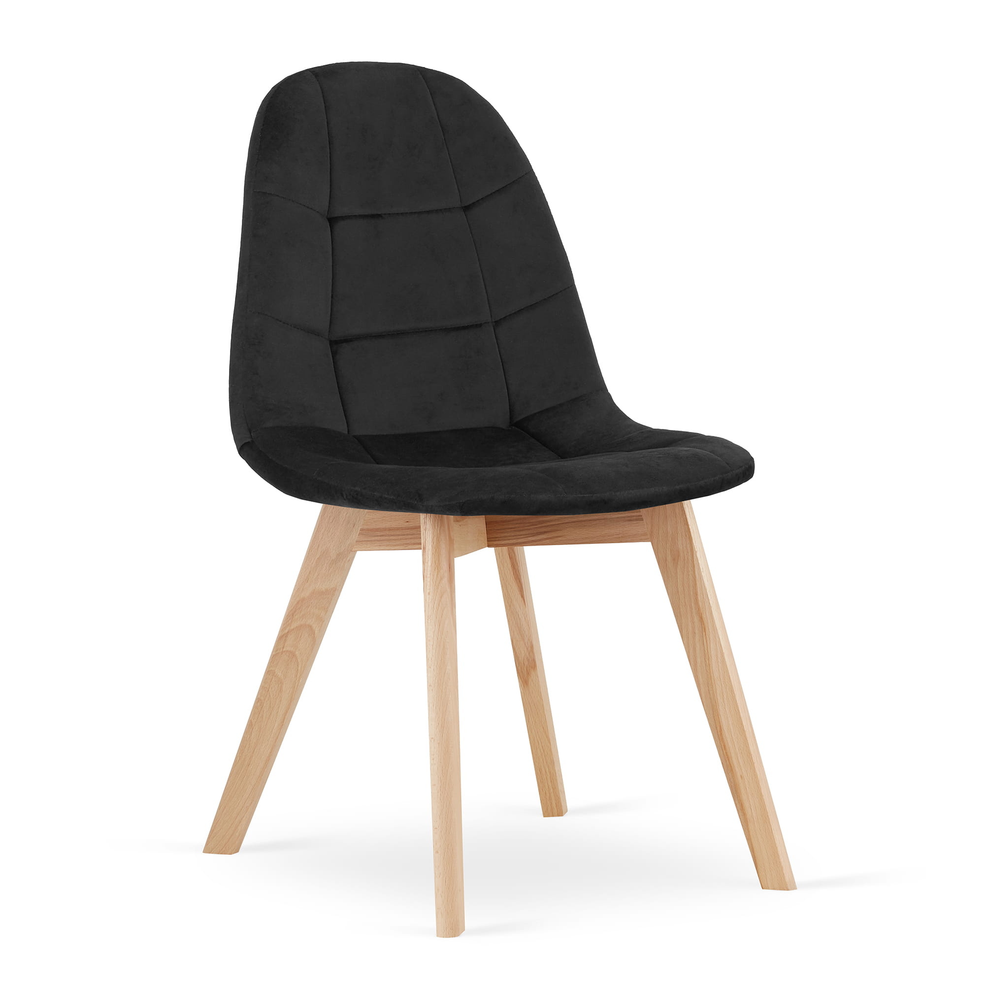 Velvet eetkamerstoel BORA - set van 2 eettafel stoelen - zwart