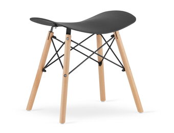 Kruk KORFU - 46,5 cm - set van 3 krukjes - zwart