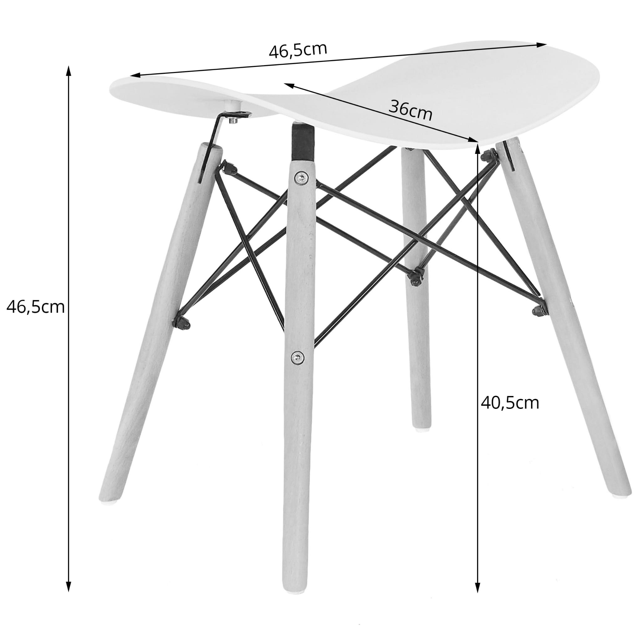 Kruk KORFU - 46,5 cm - set van 3 krukjes - zwart